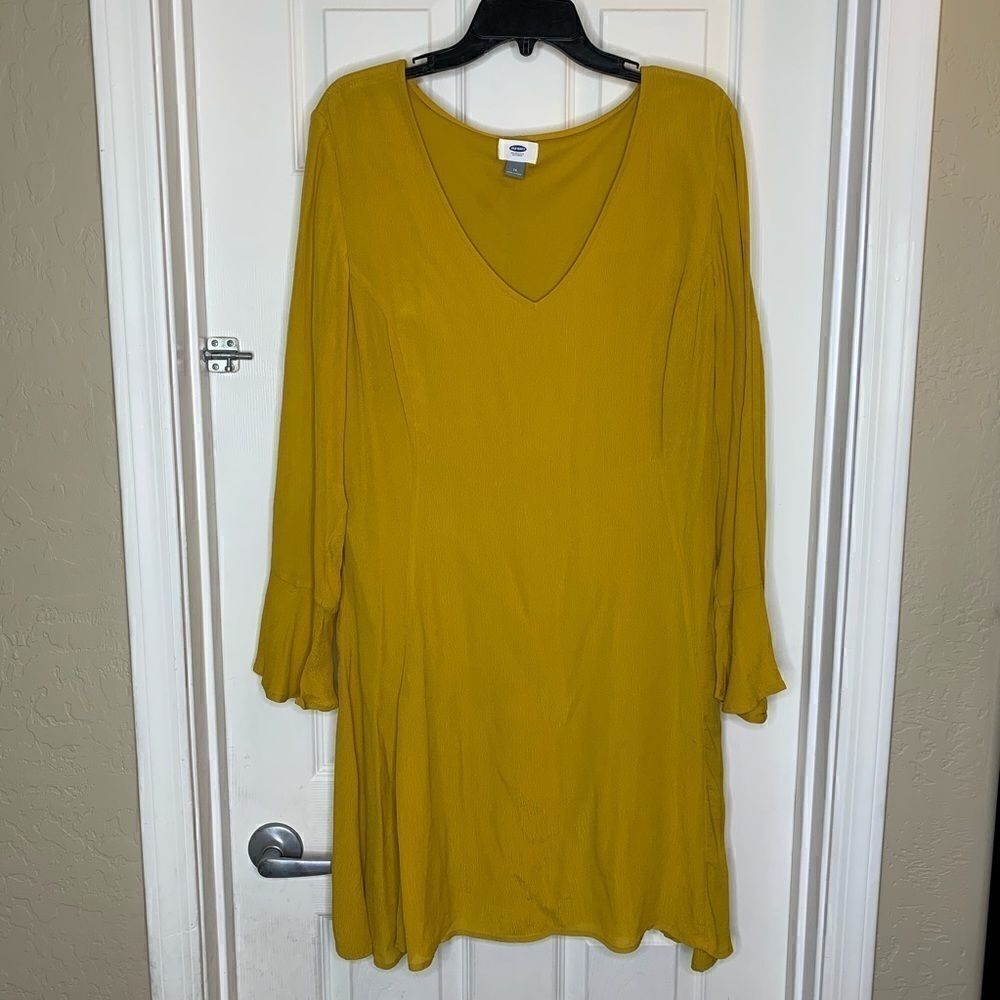 Old Navy Shift Dress Gold Mustard Color Size 16